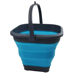 1 Collapsible Plastic Bucket (Grey/Ocean Blue, 5.5L Square)