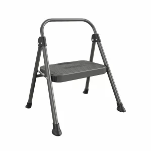 1 All Steel Step Stool: Black, Folding Step Stool for Adults, Single Step, 225 lb Capacity, No Assembly Required
